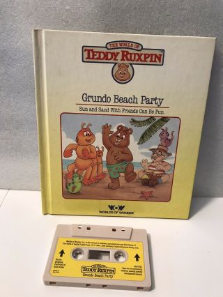 Grundo Beach Party Worlds Of Wonder Teddy Ruxpin 1985 Book Cassette Tape