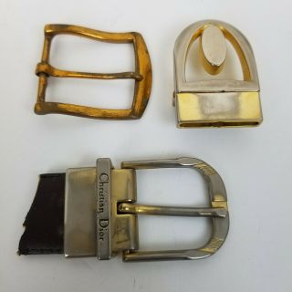 3 Vintage Belt Buckles Christian Dior Bronze And Made In Italy Designer