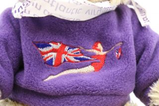 Virgin Atlantic Teddy Bear Dickie Bear by RUSS Purple Sweater Exc Cond Light Tan 2