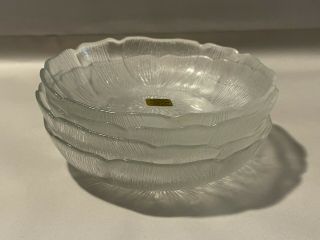 Retired set of 4 Small Fruit Dessert Bowl Fleur by ARCOROC Clear Glass 3