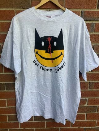 1989 Batman Smiley Suicide Bullet Face Vintage Tee Shirt 80s Harvey Ball 1980s