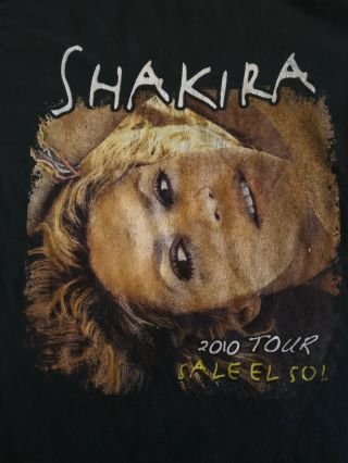 Vintage 2010 Shakira El Sol Tour Shirt Shirt Black Size Small