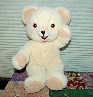Vtg 1985 - 86 Lever Bros Plush Snuggle Bear Hand On Face Pink Tongue 15 " Fluffy