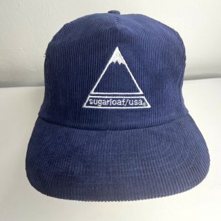 Vintage Sugarloaf Usa Blue Corduroy Snapback Hat