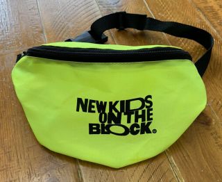 Vintage Neon Yellow Kids On The Block Fanny Pack - 1990 Nkotb Waist Bag