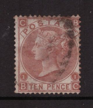 1867 10d Red - Brown Sg 112 Plate 1 Cat £400 Checkletters Bc