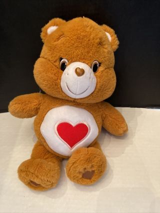 2014 Just Play Care Bears Tenderheart Bear Brown Heart Plush 14 "
