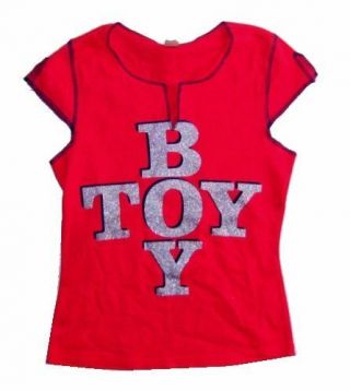 Madonna Glitter Boy Toy Red Girls Juniors Shirt Large Official