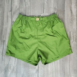 Vintage 50s 60s Jantzen Green Swim Trunks Shorts Gold Belt Size 44 Made In Usa