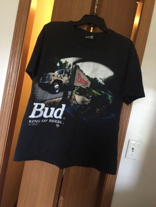Vintage 1995 Budweiser King Of Beers Frog Vtg T - Shirt