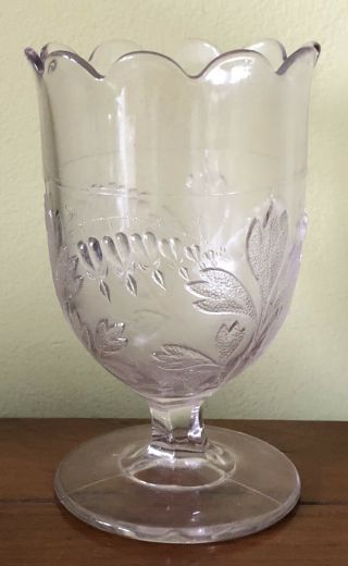 Antique Eapg Early American Pattern Glass Bleeding Heart Spooner Celery Vase