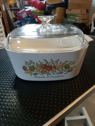 Vintage Corning Ware 5 Liter Spice Of Life Dutch Oven Casserole With Lid A - 5 - B