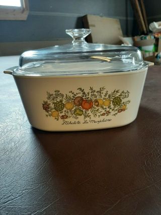 Vintage Corning Ware 5 liter Spice Of Life Dutch Oven Casserole with Lid A - 5 - B 3