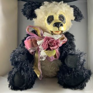 Mohair Hand Made Fully Jointed Panda Bear By Donna 