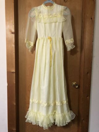 Vintage Martha’s Miniatures We’re Fussy Long Dress Size 12 Yellow