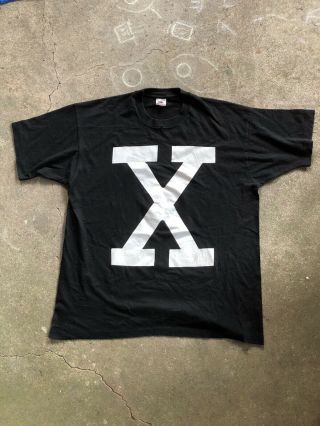 Vintage 90s X Malcolm X T Shirt Rap Tee Straight Edge Hardcore Single Stitch