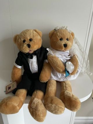 Chantilly Lane Duets Musical Bride & Groom Plush Bears Love And Marriage - Read