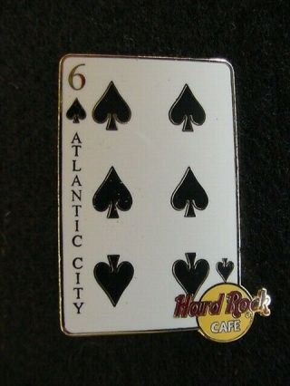 Hard Rock Cafe Atlantic City,  Jerse Six Of Spades Playing Card Series Pin