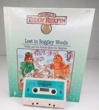 Vintage Teddy Ruxpin Lost In Boggley Woods Book & Tape 1980s Worlds Of Wonder