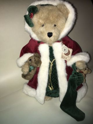 Boyds Bears 14 " Northstar Santa Claus Christmas Stuffed Plush Bear With Tags