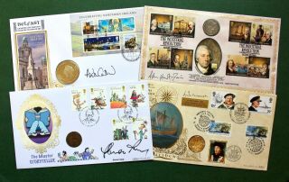 Four Benham Signed First Day Coin Covers - Roald Dahl,  Northern Ireland Etc.