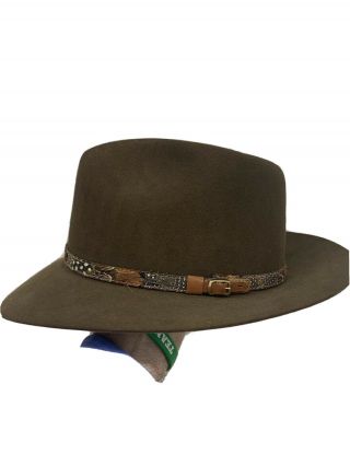Vintage Royal Stetson Mens Bronzine Brown Fedora Hat Sz 7 1/2 R
