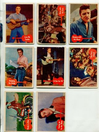 Elvis Presley 8 1956 Bubble Gum Cards - Elvis Presley Enterprises - Bubbles Inc.