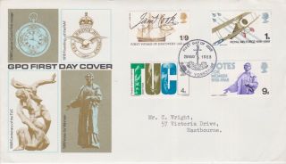 Gb Stamps First Day Cover 1968 Anniversaries Whitby James Cook Special