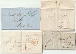 1810/51 4 X Wolverhampton Pmk Letters Incl 2 Billheads Metal Goods Industry