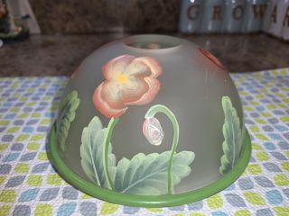 Dennis East Fairy Lamp Frosted Glass Painted Violets Tea Light Candle Holder