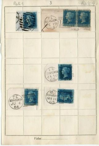 Great Britain 1858 Victoria Sg45 2d Blue Plate 9 On Piece 6 Stamps Page 3