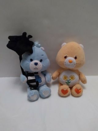 Vintage Care Bears 2002 Grumpy Bear & Friend Bear Plush Stuffed Animal Toy