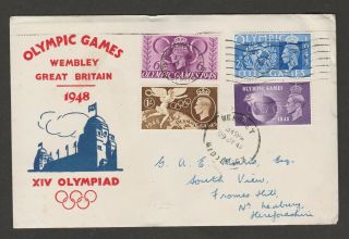 Great Britain 1948 Olympic Games First Day Cover,  29 Jy 1948.