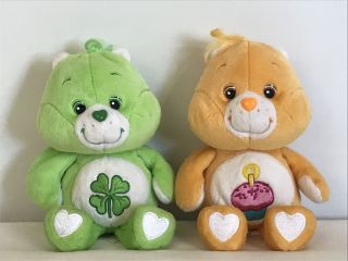 Carlton Cards 8 " Care Bears Plush Good Luck Bear & Birthday Bear