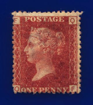 1878 Sg43 1d Red Plate 213 Qf Deeper Red Hue Mounted Hinges Cat £80 Crwm