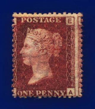 1874 Sg43 1d Red Plate 176 G1 Ea Misperf Mounted Hinged Cat £80 Crvb