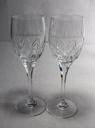 Mikasa Crystal Petit Points Pattern Set Of 2 Water Goblets Or Glasses - 9 "