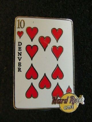 Hard Rock Cafe Denver,  Colorado Ten Of Hearts Playing Card Series Pin