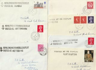 1960s - 1971 7 X Royal Engineers Mobile Display Pmks (1 A Ppc) Field P Os Midlands