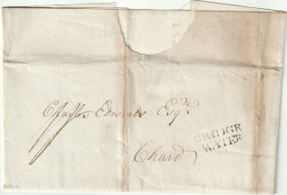 1796 2/line Bridgewater Pmk Letter To Charles Edwards At Chard Re Hair Powder