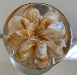 Art Glass Vintage Joe St.  Clair Signed Bubble Paperweight