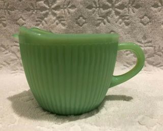 Vintage ‘40’s,  A - H Fire - King Unmarked Jane - Ray Opalescent - Jadite Flat Creamer