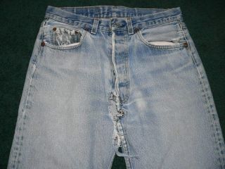 VTG 70S 80S LEVIS 501 0000 JEANS 30X30 USA MADE SHRINK TO FIT DISTRESSED 2