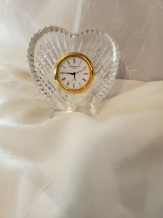 Waterford Crystal Heart Shape Desk Clock