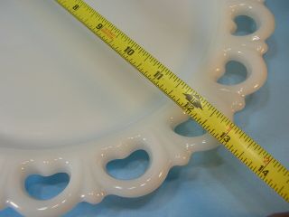 Anchor Hocking Platter Old Colony Open Lace Edge White Milk Glass 13 