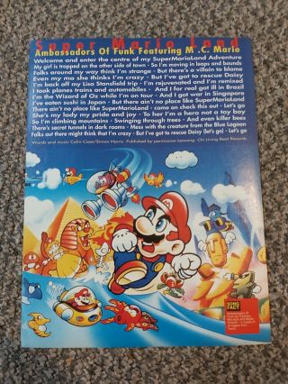 (abc6) Advert/poster 11x8 " Mario Land