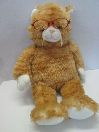 Build A Bear Workshop 17 " Orange Stripe Tabby Cat Kitten Kitty With Glasses