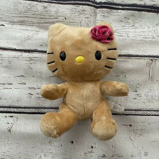 Hello Kitty Build A Bear Smallfrys Plush Stuffed Tan Sunkissed Sanrio W/ Flower