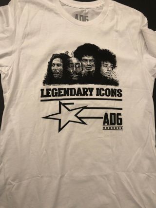 Legendary Icons Michael Jackson,  Tupac,  Bob Marley,  Jimi Hendrix men T - Shirt Large 2