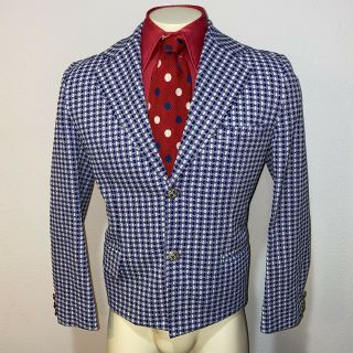 Vtg 50s 60s Polyester Leisure Suit Jacket Cropped Coat Rockabilly Mens 40 Short